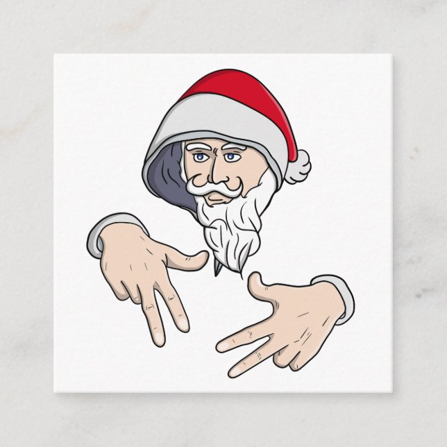 Cartão De Informações Gangsta legal Hip Hop Hand Rap Santa Claus (Frente)