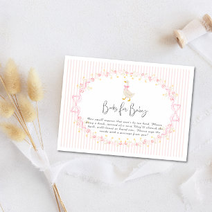 Cartão De Informações Ganso Bobo de Laço Rosa Coleção Ginga Ginga Bebê