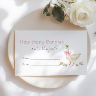 Cartão De Informações Ganso Quantos doces é um jogo rosa