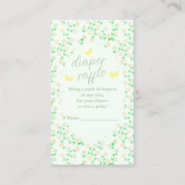 Cartão De Informações Garden Party Diaper Raffle Baby Shower