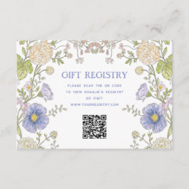 Cartão De Informações Garden Spring Floral Bridal Shower QR Code