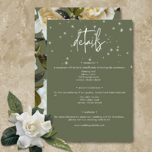 Cartão De Informações Gardenias Brancas Modernas em Detalhes do Sparkle 