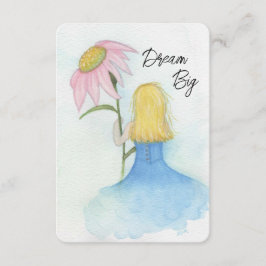 Cartão De Informações Garota do Sonho segurando Flor Gigante
