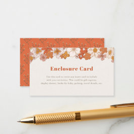 Cartão De Informações Garota Floral Boho Retro Groovy