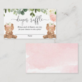 Cartão De Informações Garota gêmea ursinha rosa de fralda floral