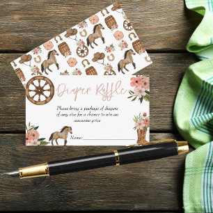 Cartão De Informações Garota-Vaca A Caminho Chá de fraldas Fralda Raffle