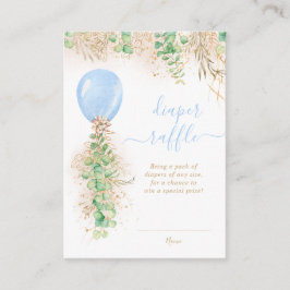 Cartão De Informações Garoto Balão Eucalyptus Dourada Fralda Brifle