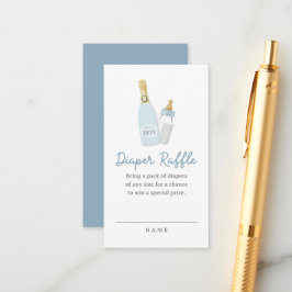 Cartão De Informações Garrafas de picareta Fralda azul-Chá de fraldas Ra