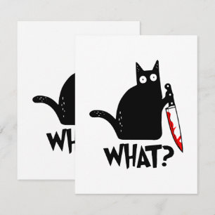Cartão De Informações Gato Assassino Com Faca