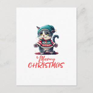 Cartão De Informações Gato de Natal