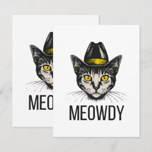 Cartão De Informações Gato Divertido Meowdy