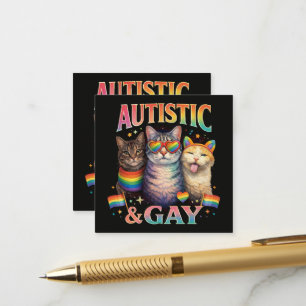 Cartão De Informações Gato Engraçado Autista e Gay 