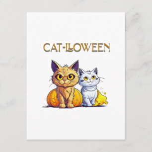 Cartão De Informações Gato Halloween