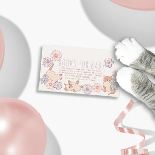 Cartão De Informações Gatos de Chá Puro Gatos de Garota Floral para Bebê