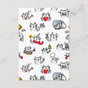 Cartão De Informações Gatos engraçados, leite e magia.