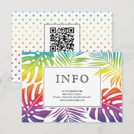 Cartão De Informações Gay, arco-íris de casamento lésbico deixa bolinhas