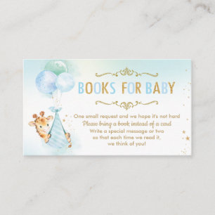 Cartão De Informações Giraffe Balloons Chá de fraldas Traga um Livro