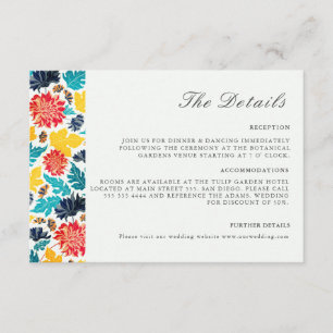 Cartão De Informações Girassóis Aquarela Azul Amarelo Natural Casamento