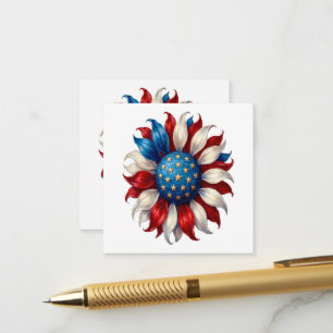 Cartão De Informações Girassol Bandeira Americana 4 De Julho