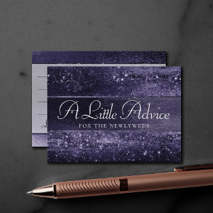 Cartão De Informações Glitzy Foil Indigo Midnight Dark Purple Advice