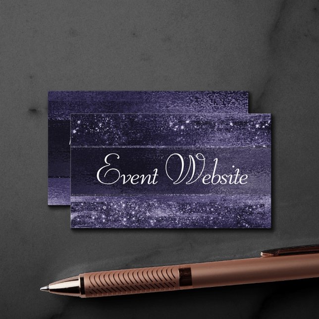 Cartão De Informações Glitzy Foil | Indigo Midnight Dark Purple Website (Criador carregado)