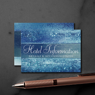 Cartão De Informações Glitzy Foil Informações Do Hotel Ice Blue Faux I