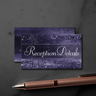 Cartão De Informações Glitzy Foil   Recepção Púrpura Indigotina Midnight