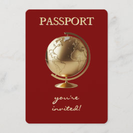 Cartão De Informações Gold Globe Passport Travel Books for Baby