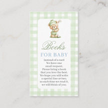 Golf Baby Shower Books for Baby Card