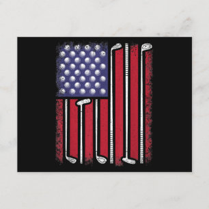 Cartão De Informações Golfe Engraçado Bandeira Americana Golf Player Vin