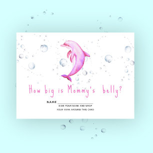 Cartão De Informações Golfinho de aquarela - quão grande é a barriga de 