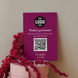 Cartão De Informações Google Review QR Code Cards | Business Thank You 