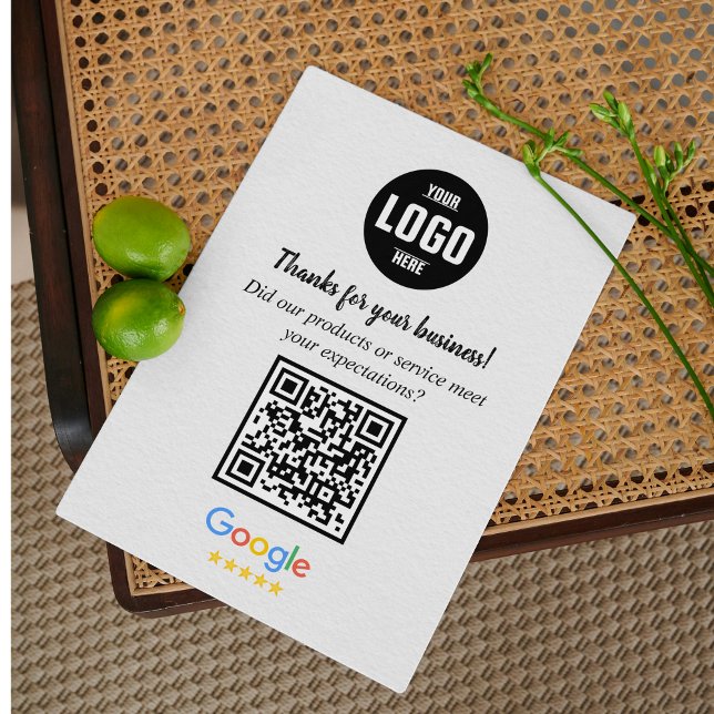 Cartão De Informações Google Reviews QR Code Business Enclosure Card (Google Reviews QR Code Business Enclosure Cards)