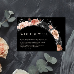 Cartão De Informações Gótica Vintage Black Blush Casamento Wishing Bem