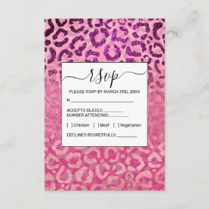 Cartão De Informações Gradiente de impressão do animal-leopardo-roxa-ros