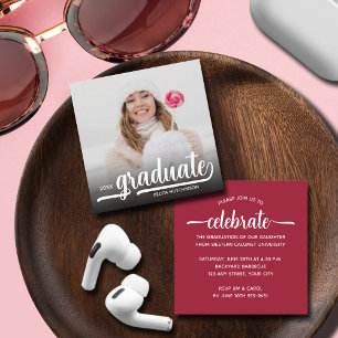 Cartão De Informações Graduação por Foto Moderna