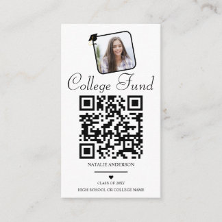 Cartão De Informações Graduação QR do Fundo da Faculdade Branca Negra