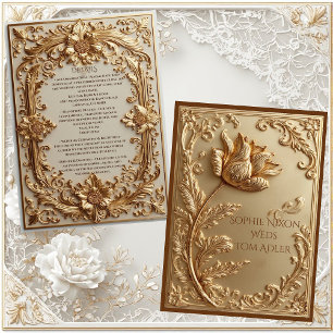 Cartão De Informações Grandiosidade Barroca Ornamentada a Ouro Motivos F