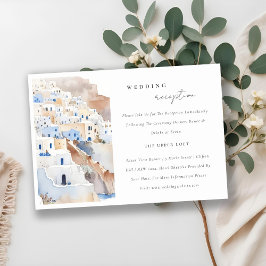 Cartão De Informações Grécia Chic Santorini Recepção de casamento de Aqu