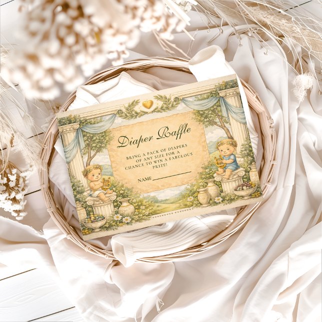 Cartão De Informações Greek Coastal Columns Diapper Raffle (Criador carregado)