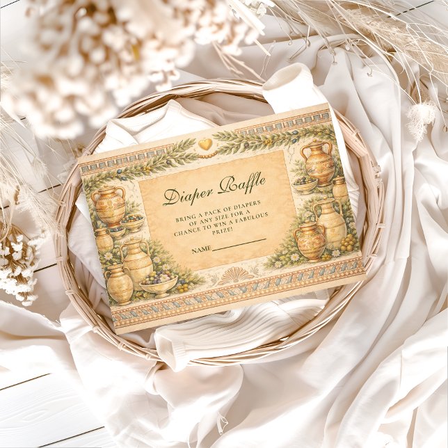 Cartão De Informações Greek Olive Diapper Raffle (Criador carregado)