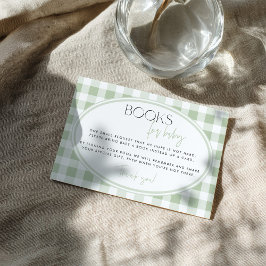Cartão De Informações Green Gingham Baby Shower Enclosure Card