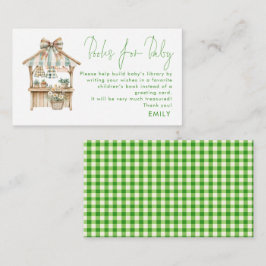 Cartão De Informações Green Gingham Farmers Market Book For Chá de frald