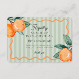 Cartão De Informações Green Little Cutie Pastel Citrus Baby Registry