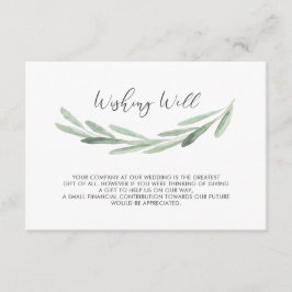 Cartão De Informações Green Olive Branch Rustic Weding Wishing Good