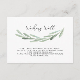 Cartão De Informações Green Olive Branch Rustic Weding Wishing Good