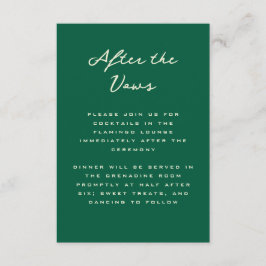 Cartão De Informações Green Simple and Chic Tennis Club Reception