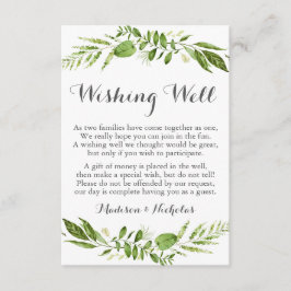 Cartão De Informações Green Wedding Wishing Cards, Greenerescência Rústi