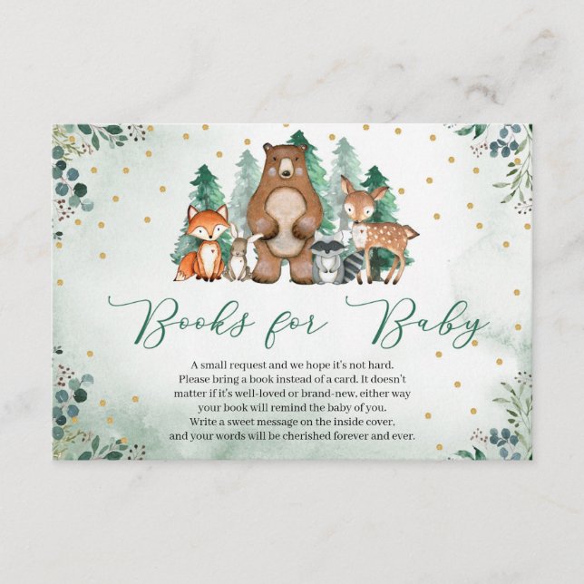 Cartão De Informações Greenerescer Woodland Forest Animais Livro Pedido (Frente)