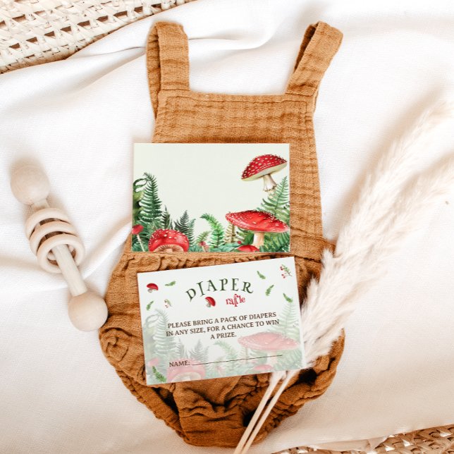 Cartão De Informações Greenerescer Woodland Fralda Raffle Chá de fraldas (Criador carregado)